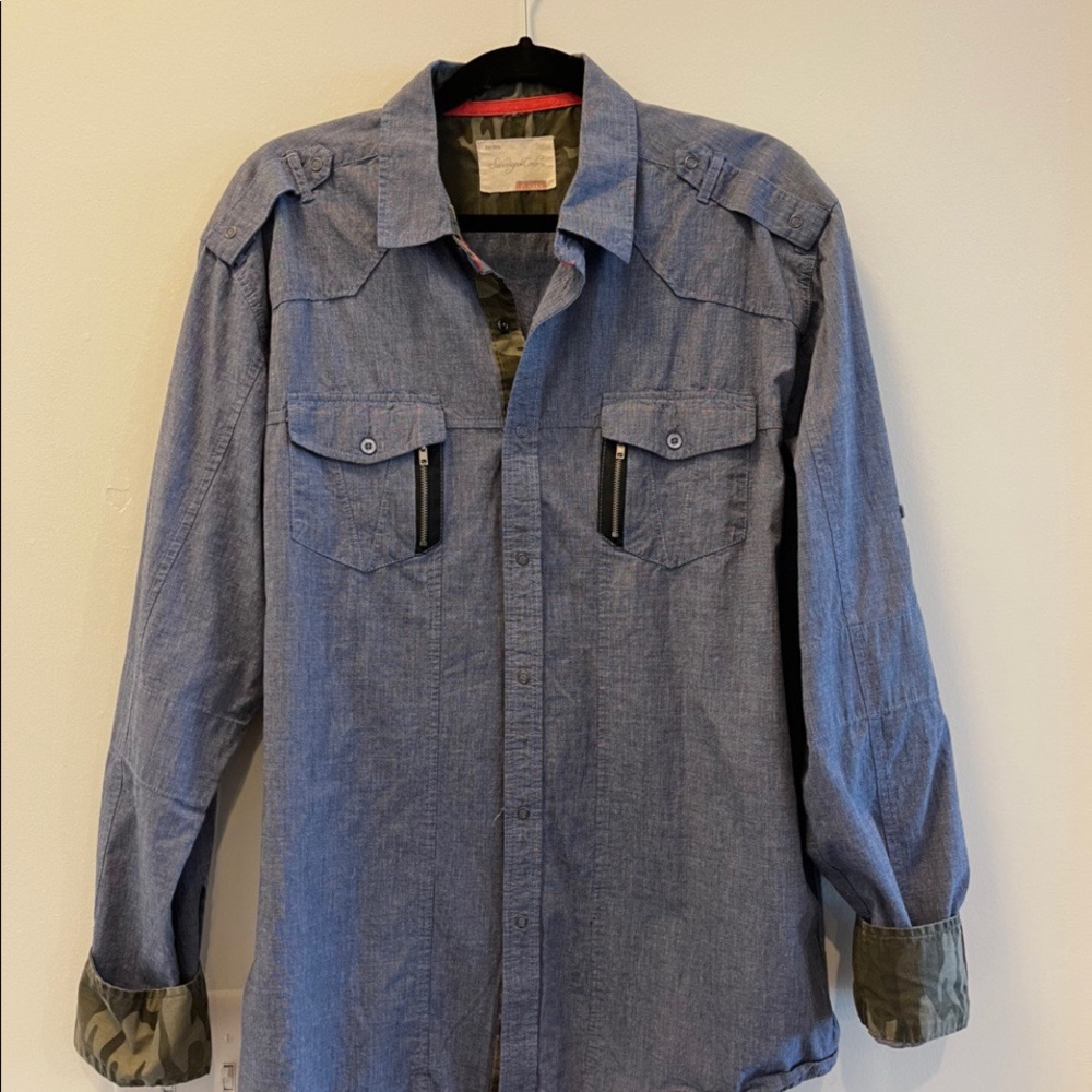 Sovereign Code XL Chambray shirt with camo detail